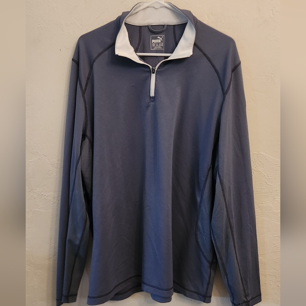 Blue Long Sleeve Quarter-Zip Pullover
